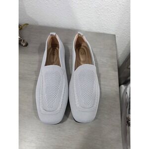 Women's Light Gray Knit Loafer Flats Comfortable Slip On Shoes Size 37 eur 6.5us